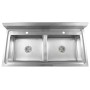 Fregadero de cocina con doble seno acero inoxidable de vidaXL, Fregaderos - Ref: Foro24-144291, Precio: 232,66 €, Descuento: %