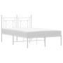 Bettgestell aus Metall mit weißem Kopfteil 120x200 cm von , Betten und Lattenroste - Ref: Foro24-374386, Preis: 87,82 €, Raba...