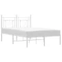 Metal bed frame with white headboard 120x200 cm by , Beds and slatted bases - Ref: Foro24-374386, Price: 86,71 €, Discount: %