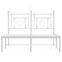 Bettgestell aus Metall mit weißem Kopfteil 120x200 cm von , Betten und Lattenroste - Ref: Foro24-374386, Preis: 87,82 €, Raba...