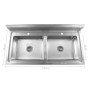 Fregadero de cocina con doble seno acero inoxidable de vidaXL, Fregaderos - Ref: Foro24-144291, Precio: 232,66 €, Descuento: %
