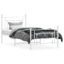 Bettgestell aus weißem Metall mit Kopf- und Fußteil 100x190 cm von , Betten und Lattenroste - Ref: Foro24-374400, Preis: 80,6...