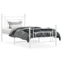 White metal bed frame with headboard and footboard 100x190 cm by , Beds and slatted bases - Ref: Foro24-374400, Price: 79,69 ...