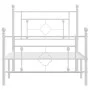 White metal bed frame with headboard and footboard 100x190 cm by , Beds and slatted bases - Ref: Foro24-374400, Price: 79,69 ...