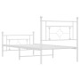 Bettgestell aus weißem Metall mit Kopf- und Fußteil 100x190 cm von , Betten und Lattenroste - Ref: Foro24-374400, Preis: 80,6...