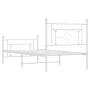 White metal bed frame with headboard and footboard 100x190 cm by , Beds and slatted bases - Ref: Foro24-374400, Price: 79,69 ...