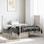 Metal bed frame with headboard and footboard white 107x203 cm by , Beds and slatted bases - Ref: Foro24-374402, Price: 85,79 ...