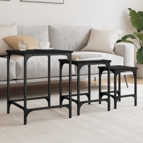 Mesas de centro apilables 3 piezas madera de ingeniería negro de , Mesas de centro - Ref: Foro24-838928, Precio: 42,10 €, Des...