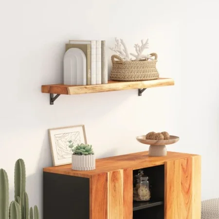 Rectangular wall shelf acacia wood live edge 80x30x2.5 cm by , Shelves and shelves - Ref: Foro24-370238, Price: 50,49 €, Disc...