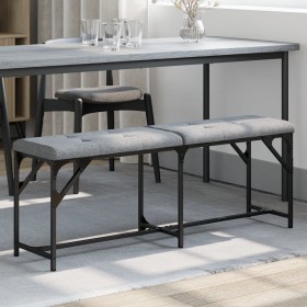 Banco de comedor acero y tela gris claro 124x32x45 cm de , Bancos de comedor y cocina - Ref: Foro24-835221, Precio: 57,55 €, ...