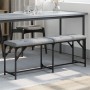 Esszimmerbank aus Stahl und hellgrauem Stoff, 124 x 32 x 45 cm von , Ess- und Küchenbänke - Ref: Foro24-835221, Preis: 57,55 ...