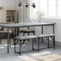 Banco de comedor acero y tela gris claro 124x32x45 cm de , Bancos de comedor y cocina - Ref: Foro24-835221, Precio: 56,82 €, ...