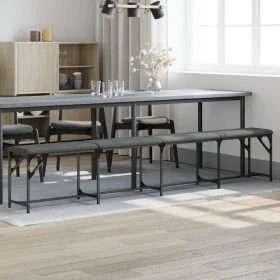 Steel and dark gray fabric dining bench 248x32x45 cm by , Dining and kitchen benches - Ref: Foro24-835228, Price: 98,17 €, Di...