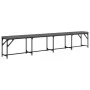 Steel and dark gray fabric dining bench 248x32x45 cm by , Dining and kitchen benches - Ref: Foro24-835228, Price: 98,17 €, Di...