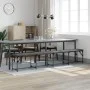 Steel and dark gray fabric dining bench 248x32x45 cm by , Dining and kitchen benches - Ref: Foro24-835228, Price: 98,17 €, Di...