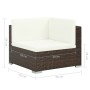 7-teiliges Gartenmöbel-Set und braune synthetische Rattankissen von vidaXL, Gartensets - Ref: Foro24-44597, Preis: 611,53 €, ...