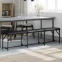 Steel and black synthetic leather dining bench 186x32x45 cm by , Dining and kitchen benches - Ref: Foro24-835223, Price: 79,4...