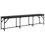 Steel and black synthetic leather dining bench 186x32x45 cm by , Dining and kitchen benches - Ref: Foro24-835223, Price: 79,4...