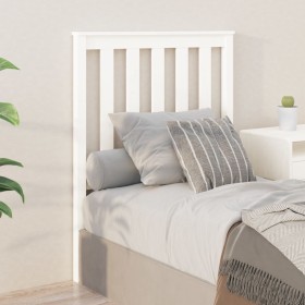 Solid white pine wood bed headboard 81x6x101 cm by , Headboards and footboards - Ref: Foro24-818496, Price: 44,37 €, Discount: %