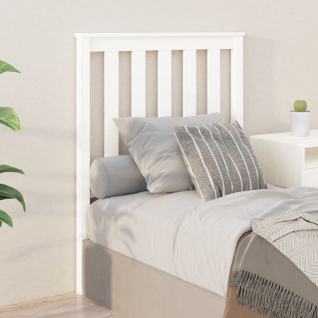 Solid white pine wood bed headboard 81x6x101 cm by , Headboards and footboards - Ref: Foro24-818496, Price: 44,37 €, Discount: %