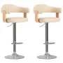 Küchenhocker 2 Stück Kunstleder gebogenes Holz creme von , Küchenhocker - Ref: Foro24-327337, Preis: 197,42 €, Rabatt: %