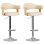Küchenhocker 2 Stück Kunstleder gebogenes Holz creme von , Küchenhocker - Ref: Foro24-327337, Preis: 200,55 €, Rabatt: %