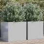 Jardineras 2 unidades acero galvanizado plateado 49x47x46 cm en Maceteros y jardineras | Comprar online en Foro24