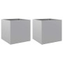 Jardineras 2 unidades acero galvanizado plateado 49x47x46 cm en Maceteros y jardineras | Comprar online en Foro24
