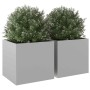 Jardineras 2 unidades acero galvanizado plateado 49x47x46 cm en Maceteros y jardineras | Comprar online en Foro24