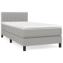 Box spring bed with light gray fabric mattress 80x200 cm by , Beds and slatted bases - Ref: Foro24-3140169, Price: 269,65 €, ...