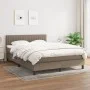 Box spring bed with taupe gray fabric mattress 140x190 cm by , Beds and slatted bases - Ref: Foro24-3140213, Price: 428,80 €,...