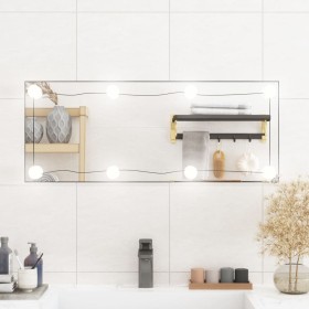 Espejo de pared rectangular con luces LED vidrio 30x80 cm