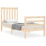 Single bed frame with solid wood headboard by , Beds and slatted bases - Ref: Foro24-3194206, Price: 91,11 €, Discount: %