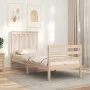 Single bed frame with solid wood headboard by , Beds and slatted bases - Ref: Foro24-3194206, Price: 89,94 €, Discount: %