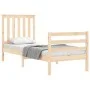 Single bed frame with solid wood headboard by , Beds and slatted bases - Ref: Foro24-3194206, Price: 89,94 €, Discount: %