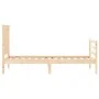Single bed frame with solid wood headboard by , Beds and slatted bases - Ref: Foro24-3194206, Price: 89,94 €, Discount: %