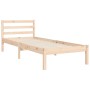 Single bed frame with solid wood headboard by , Beds and slatted bases - Ref: Foro24-3194206, Price: 91,11 €, Discount: %