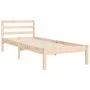 Single bed frame with solid wood headboard by , Beds and slatted bases - Ref: Foro24-3194206, Price: 89,94 €, Discount: %