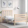 Estructura de cama individual con cabecero madera maciza de , Camas y somieres - Ref: Foro24-3193751, Precio: 88,43 €, Descue...