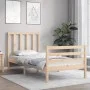 Single bed frame with solid wood headboard by , Beds and slatted bases - Ref: Foro24-3193751, Price: 88,43 €, Discount: %