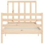 Single bed frame with solid wood headboard by , Beds and slatted bases - Ref: Foro24-3193751, Price: 88,43 €, Discount: %