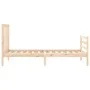 Single bed frame with solid wood headboard by , Beds and slatted bases - Ref: Foro24-3193751, Price: 88,43 €, Discount: %
