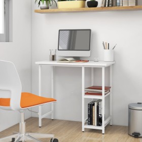 MDF and white metal computer desk 80x40x72 cm by , Desks - Ref: Foro24-20555, Price: 60,86 €, Discount: %