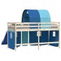Cortinas para camas altas con túnel poliéster azul