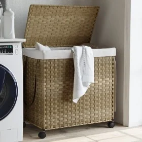 Cesto para ropa sucia con ruedas ratán 60x35x60,5 cm by , Laundry baskets - Ref: Foro24-372039, Price: 86,15 €, Discount: %