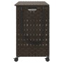 Wäschekorb mit Rattanrädern in dunkelbraun 66x35x60 cm. von , Wäschekörbe - Ref: Foro24-372045, Preis: 93,71 €, Rabatt: %