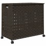 Wäschekorb mit Rattanrädern in dunkelbraun 66x35x60 cm. von , Wäschekörbe - Ref: Foro24-372045, Preis: 93,71 €, Rabatt: %