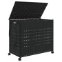 Cesto para ropa sucia con ruedas ratán negro 66x35x60 cm by , Laundry baskets - Ref: Foro24-372047, Price: 83,20 €, Discount: %