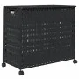 Cesto para ropa sucia con ruedas ratán negro 66x35x60 cm de , Cestas para ropa - Ref: Foro24-372047, Precio: 92,42 €, Descuen...