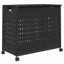 Cesto para ropa sucia con ruedas ratán negro 66x35x60 cm by , Laundry baskets - Ref: Foro24-372047, Price: 83,20 €, Discount: %